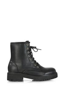 Байкерские ботинки до щиколотки на массивном низком каблуке со шнуровкой &quot;Гермиона&quot; XY London, черный