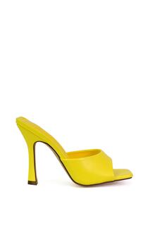 Сандалии-мюли &apos;Carla&apos; на высоком каблуке-шпильке с квадратным носком XY London, желтый