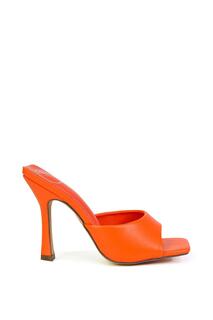 Сандалии-мюли &apos;Carla&apos; на высоком каблуке-шпильке с квадратным носком XY London, оранжевый