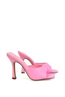 Сандалии-мюли &apos;Carla&apos; на высоком каблуке-шпильке с квадратным носком XY London, розовый