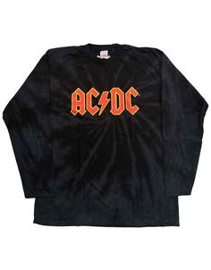 Футболка с длинным рукавом и логотипом группы Dip Dye AC/DC, черный
