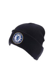 Вязаная шапка с гербом Chelsea FC, темно-синий