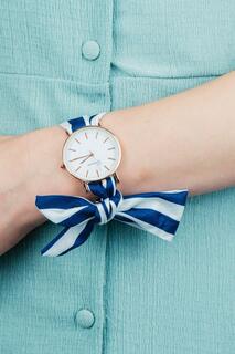 Наручные часы со сменным тканевым ремешком и принтом в синюю полоску The Colourful Aura, синий