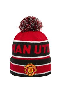 Вязаная шапка-бини Jake New Era с помпоном Manchester United FC, красный