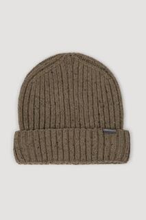 Вязаная шапка-бини из смеси каменной шерсти Larsson &amp; Co, коричневый