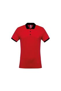 Двухцветная рубашка-поло из пике Kariban, красный