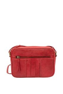 Кожаная сумка в стиле фотоаппарата Arizona PRIMEHIDE, красный