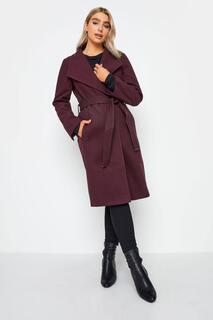 Деловое пальто с поясом M&amp;Co, красный M&Co