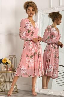 Сетчатое платье Jasmine с длинными рукавами Jolie Moi, розовый