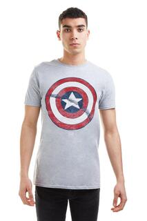 Хлопковая футболка «Щит Капитана Америки» Marvel, серый