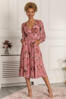 Сетчатое платье Phoebe с длинными рукавами Jolie Moi, розовый