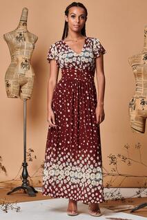 Сетчатое платье макси Carlii с симметричным принтом Jolie Moi, красный