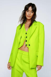 Однобортный пиджак премиум-класса строгого кроя Nasty Gal, зеленый