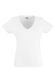 Легкая футболка Lady-Fit с V-образным вырезом и короткими рукавами Fruit of the Loom, белый