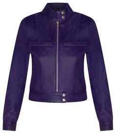 Однотонная кожаная байкерская куртка-Брага Infinity Leather, фиолетовый