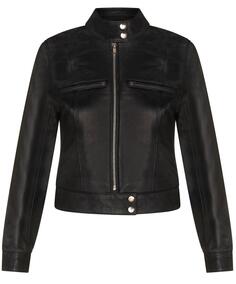 Однотонная кожаная байкерская куртка-Брага Infinity Leather, черный