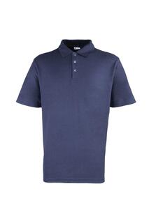 Однотонная рубашка-поло из тяжелого пике с заклепками Premier, темно-синий Premier.