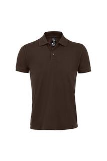 Однотонная рубашка-поло с короткими рукавами Prime Pique SOL&apos;S, коричневый Sols