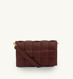 Кожаная сумка через плечо с мягкой подкладкой и золотым ремешком Apatchy London, коричневый