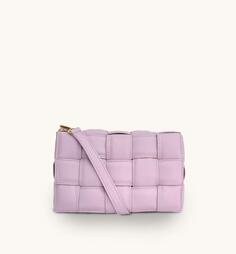 Кожаная сумка через плечо с мягкой подкладкой и простым сиреневым ремешком Apatchy London, фиолетовый