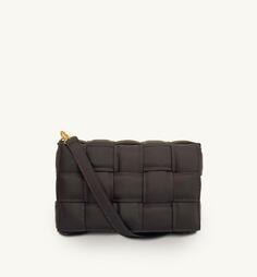 Кожаная сумка через плечо с мягкой подкладкой и простым ремешком шоколадного цвета Apatchy London, коричневый
