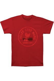 Хлопковая футболка Love Peace Music Woodstock, красный