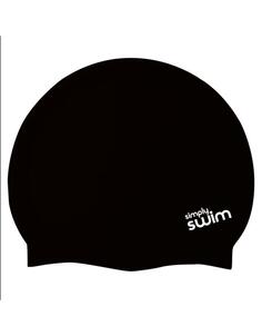 Силиконовая шапочка для плавания - однотонные цвета Simply Swim, черный