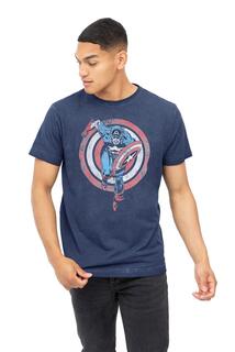 Хлопковая футболка Shield Charge Marvel, темно-синий