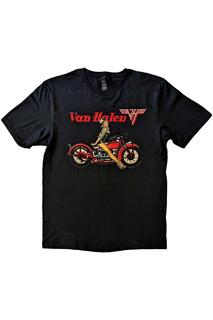 Хлопковая футболка Pinup Motorcycle Van Halen, черный