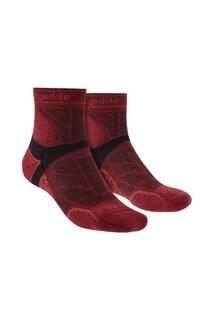 Легкие спортивные носки T2 из мериносовой шерсти для бега размером 3/4 Bridgedale, красный