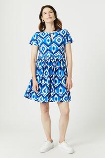 Синее абстрактное мини-платье с карманами Debenhams, синий