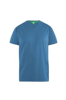 Хлопковая футболка Signature 2 King Size с V-образным вырезом Duke Clothing, синий