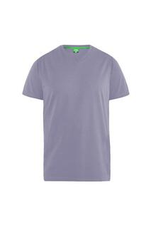 Хлопковая футболка Signature 2 King Size с V-образным вырезом Duke Clothing, фиолетовый