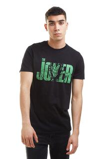 Хлопковая футболка с надписью Joker DC Comics, черный