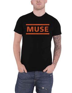 Оранжевая футболка с логотипом Muse, черный