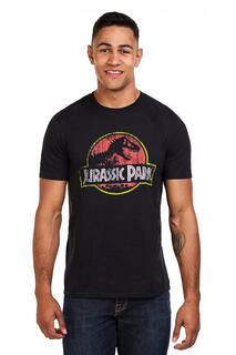 Хлопковая футболка с рваным логотипом «Парк Юрского периода» Jurassic Park, черный
