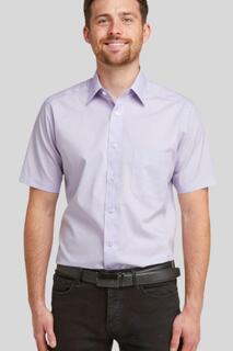 Сиреневая рубашка классического кроя с короткими рукавами и легким уходом Double TWO, фиолетовый