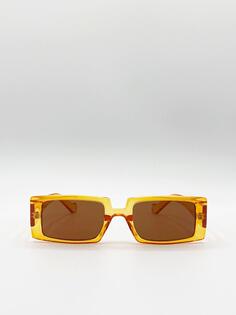 Оранжевые мини-прямоугольные солнцезащитные очки 90-х годов SVNX, оранжевый