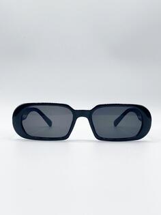 Черные прямоугольные солнцезащитные очки в стиле ретро с черными линзами SVNX, черный