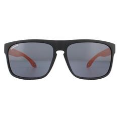 Черные прямоугольные и оранжевые черные поляризованные солнцезащитные очки Rubbertouch montana, черный