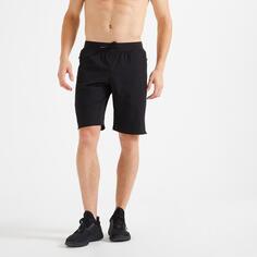 Дышащие шорты для фитнеса Decathlon с карманами на молнии Domyos, черный