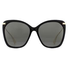 Черные серые солнцезащитные очки «кошачий глаз» Gucci, черный