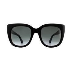 Черные серые солнцезащитные очки «кошачий глаз» с градиентом GG0163SN Gucci, черный