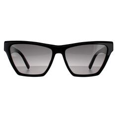 Черные серые солнцезащитные очки «кошачий глаз» с градиентом Saint Laurent, черный
