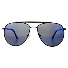 Черные серые солнцезащитные очки-авиаторы Lacoste, черный