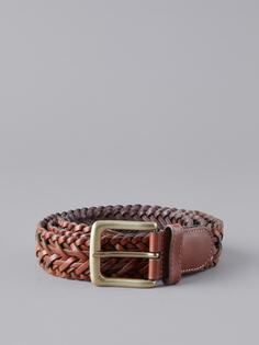 Кожаный плетеный ремень Howbeck Lakeland Leather, коричневый