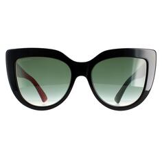 Черные солнцезащитные очки «кошачий глаз» с красным и зеленым зеленым градиентом GG0164SN Gucci, черный
