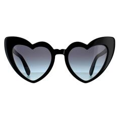 Черные синие солнцезащитные очки «кошачий глаз» с градиентом Saint Laurent, черный