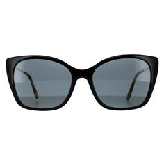 Черные темно-серые поляризованные солнцезащитные очки «кошачий глаз» Prada, черный
