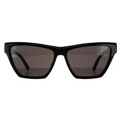 Черные черные солнцезащитные очки «кошачий глаз» Saint Laurent, черный